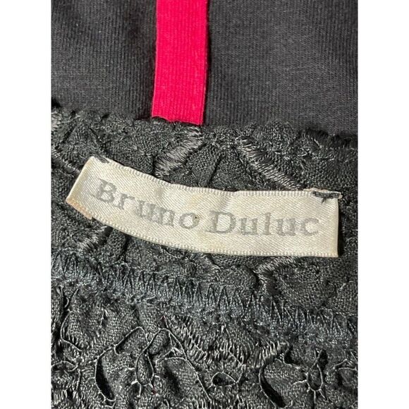 Vintage 80s Bruno Duluc Cropped Jacket Womens Size Small Black Button Front - Picture 5 of 6